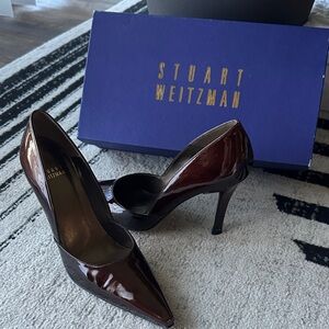 Stuart Weitzman Dulcinea Brown Degrade Patent Heels